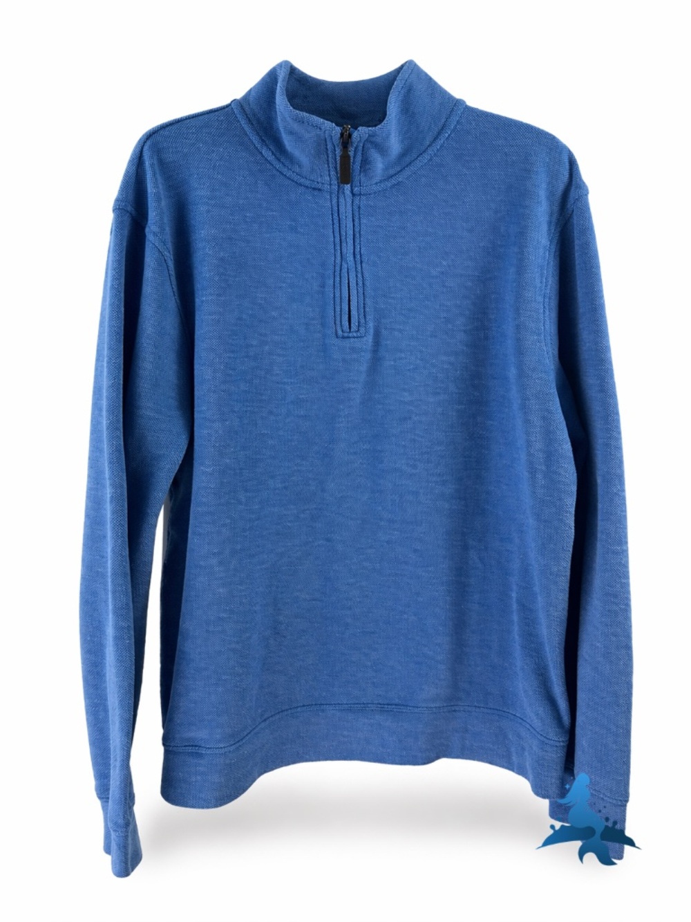1311 J.Crew Performance Bird's-Eye Quarter-Zip Pullover - L - Blue